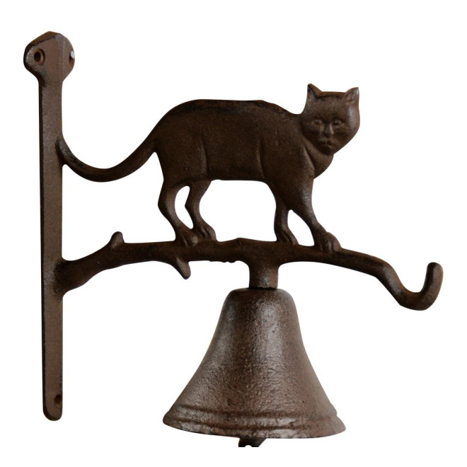 Cloche Chat Fonte Marron 22x9.5x20.5cm