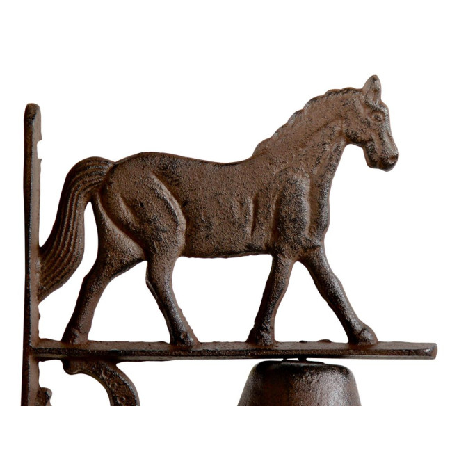 Cloche Cheval Fonte Marron 19x11x25cm