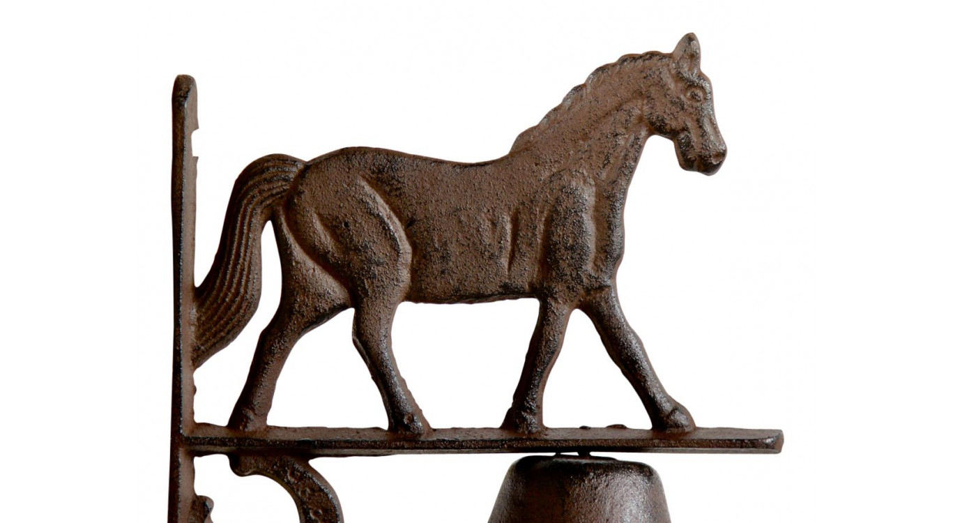 Cloche Cheval Fonte Marron 19x11x25cm