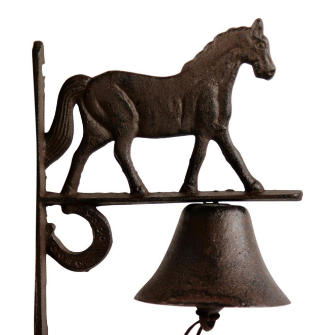 Glocke Pferd Gusseisen Braun 19x11x25cm