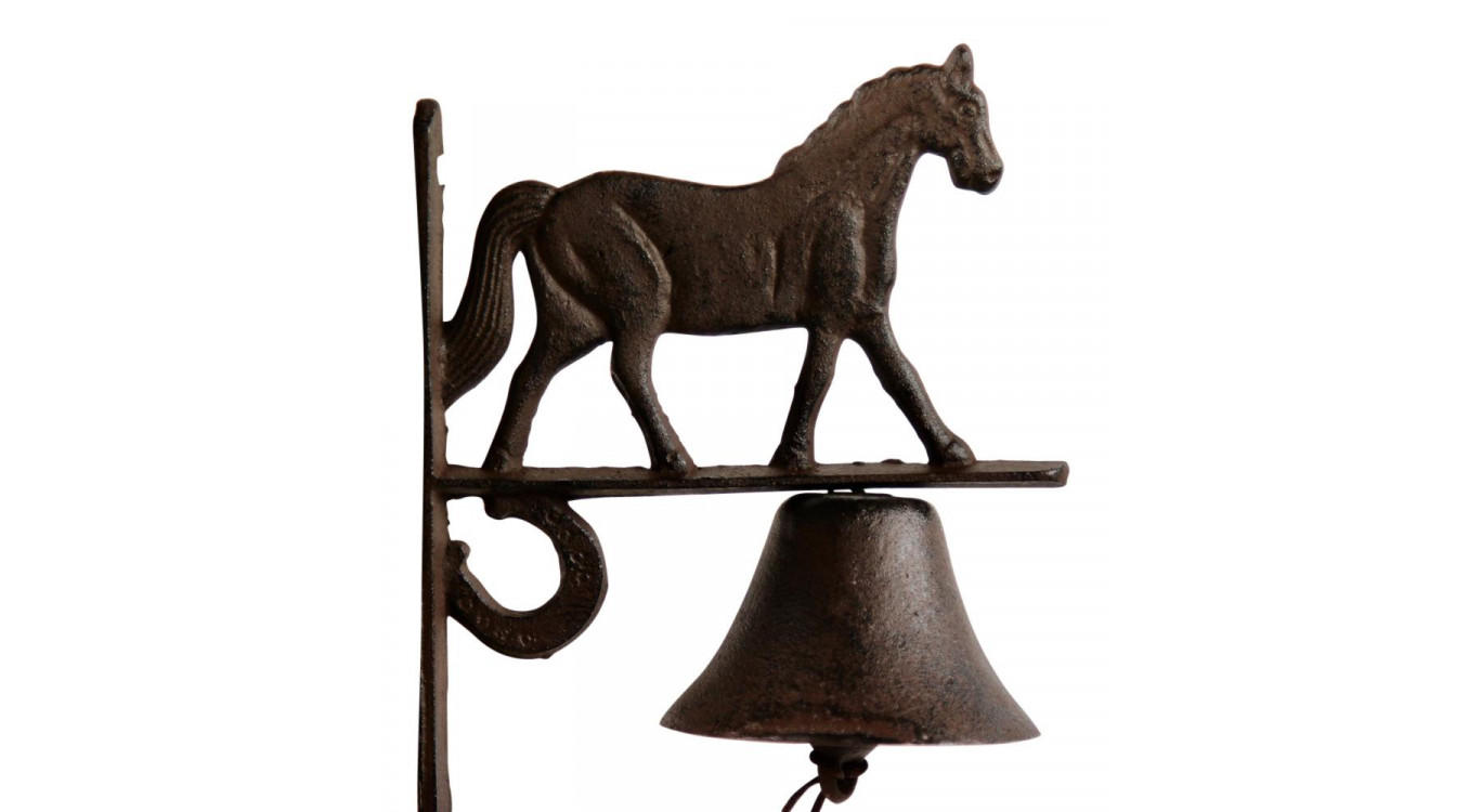 Cloche Cheval Fonte Marron 19x11x25cm