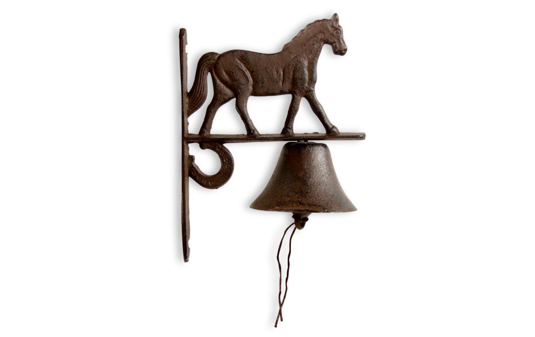 Cloche Cheval Fonte Marron 19x11x25cm