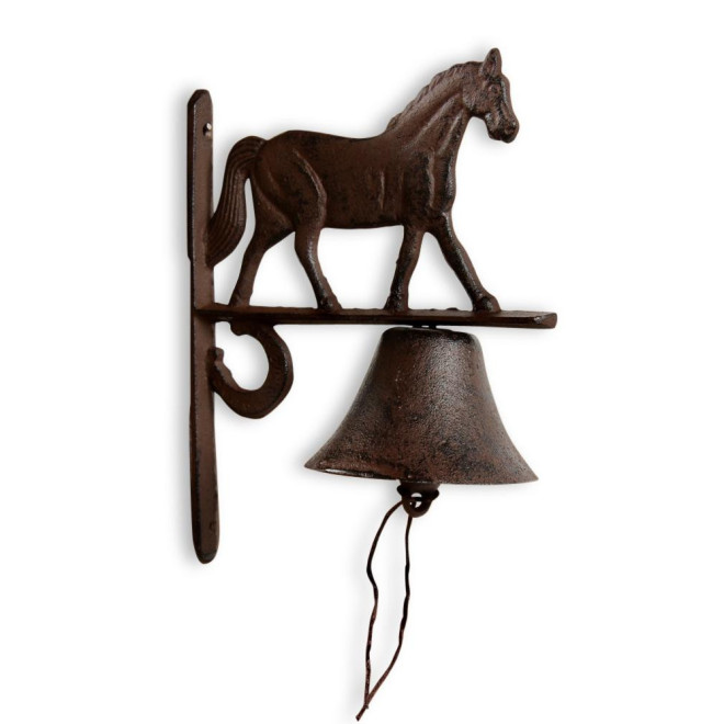 Cloche Cheval Fonte Marron 19x11x25cm