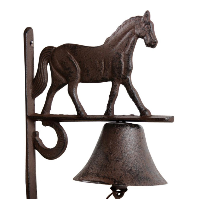 Cloche Cheval Fonte Marron 19x11x25cm
