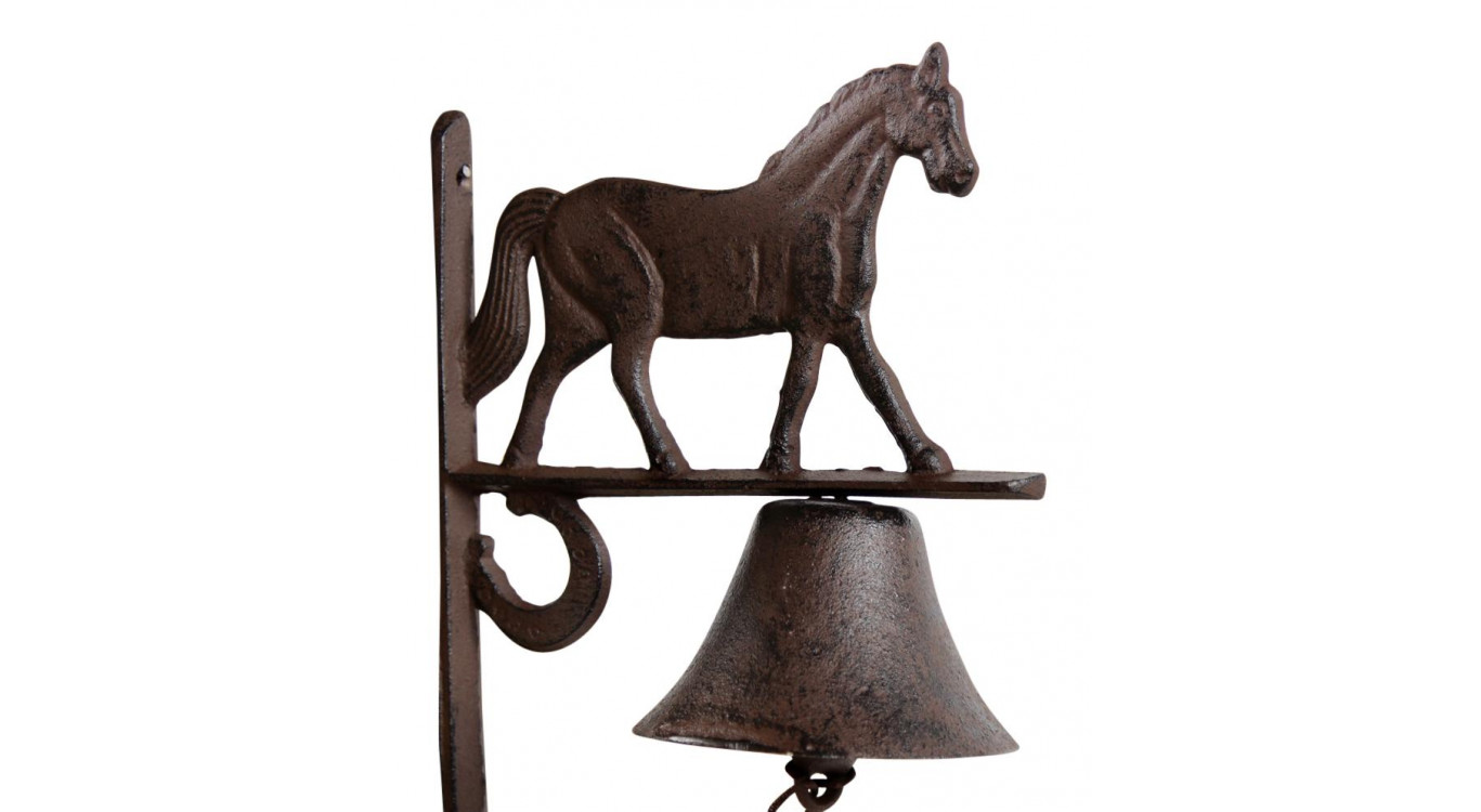 Cloche Cheval Fonte Marron 19x11x25cm