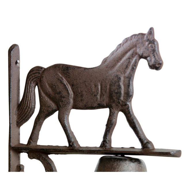 Cloche Cheval Fonte Marron 19x11x25cm