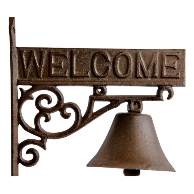 Cloche Welcome Fonte Marron 21.5x11x23cm