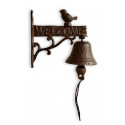 Brown Cast Iron Bird Bell 15.5x7.5x16.5cm