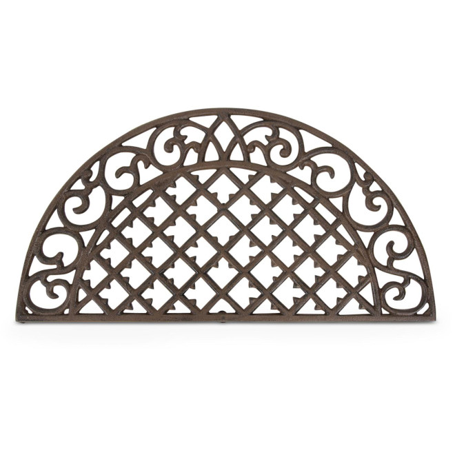 Tapis Paillasson Demi Lune Fonte Marron 67x2x34cm