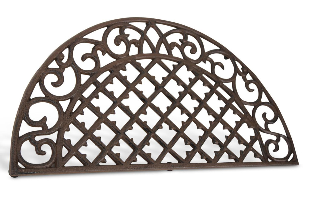 Tapis Paillasson Demi Lune Fonte Marron 67x2x34cm