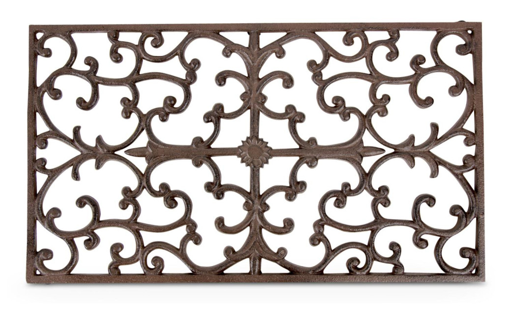 Tapis Paillasson Rectangulaire Fonte Marron 65x2x37cm