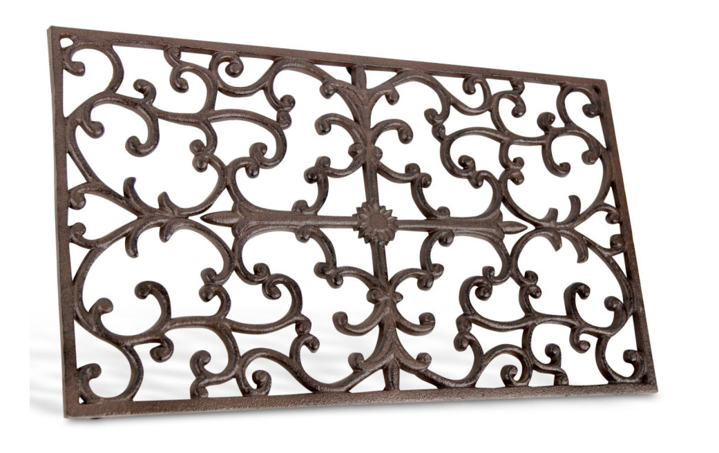 Tapis Paillasson Rectangulaire Fonte Marron 65x2x37cm