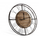 Gran Reloj de Metal de Madera Antigua Marrón 70x7x70cm