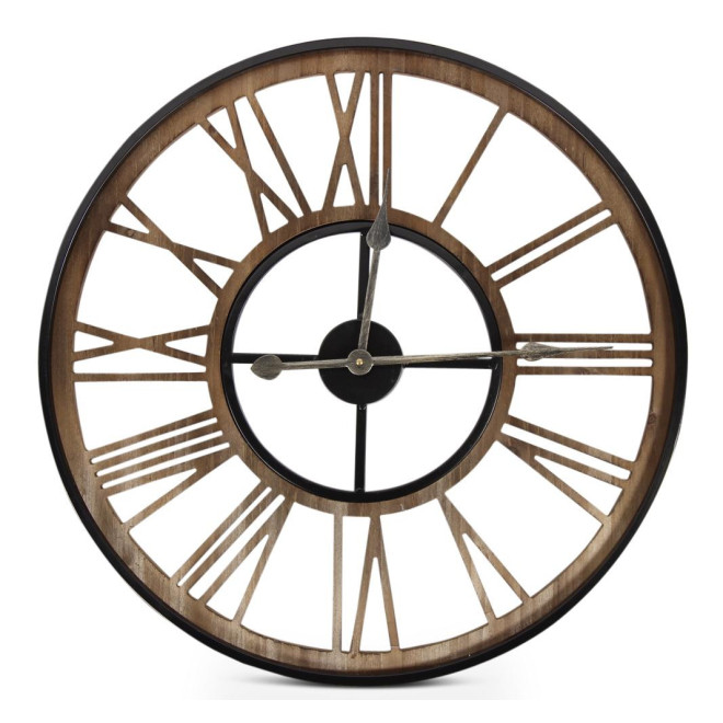 Große alte Uhr Schmiedeeisen Braun 60x3x60cm