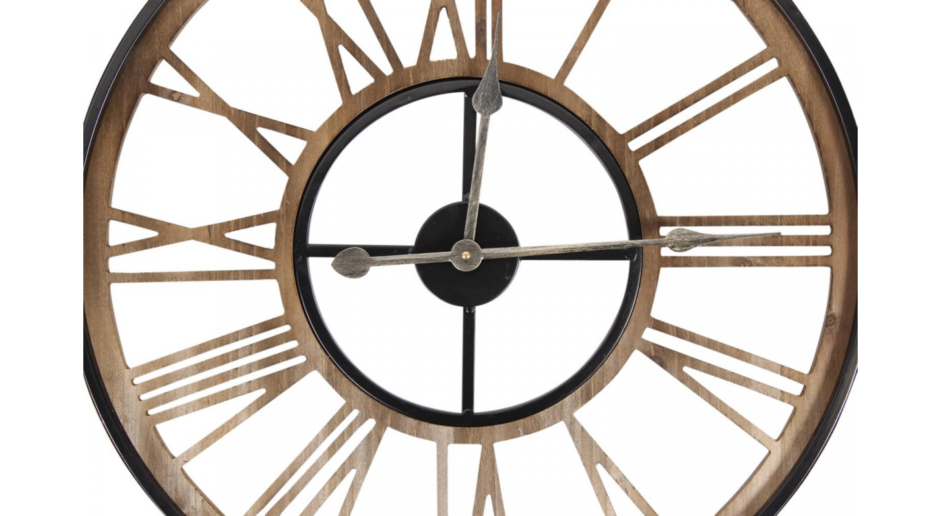Große alte Uhr Schmiedeeisen Braun 60x3x60cm