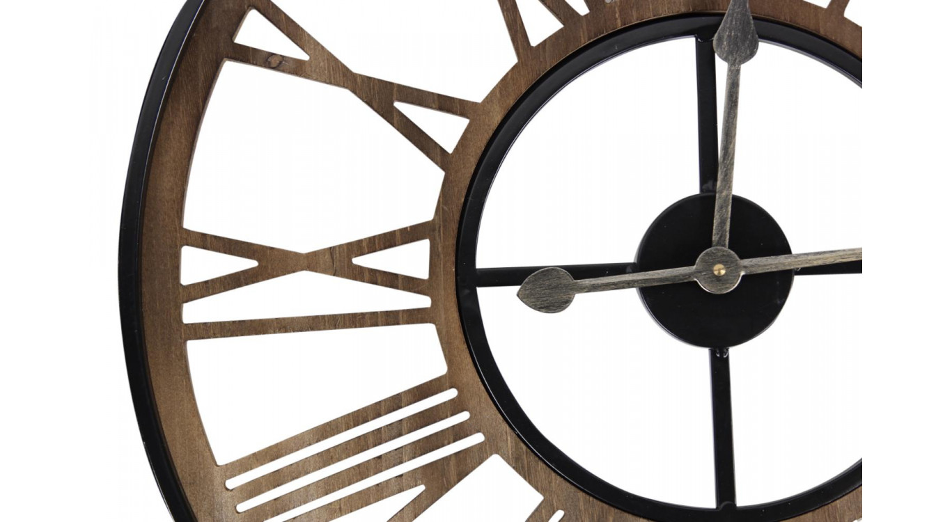 Große alte Uhr Schmiedeeisen Braun 60x3x60cm