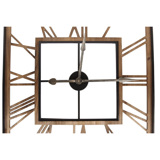 Grande Horloge Ancienne Carré Fer Forge Marron 80x4x80cm