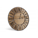 Große alte Uhr Holz Metall Braun 66x4x66cm