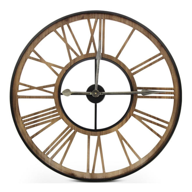 Große alte Uhr Schmiedeeisen Braun 80x4x80cm