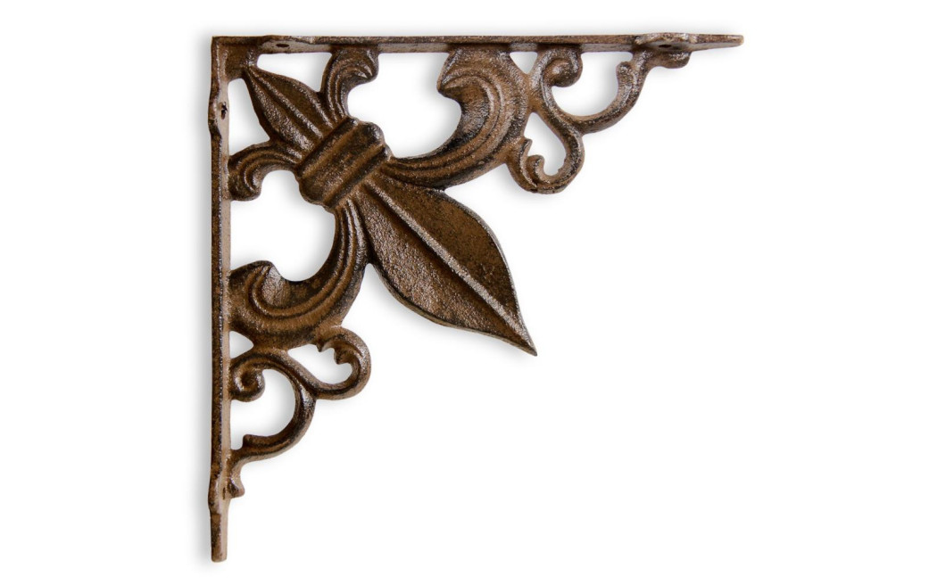 Crédence Fleur de Lys Fonte Marron 18.5x3x18.5cm