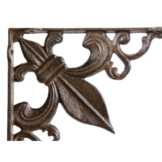 Crédence Fleur de Lys Fonte Marron 18.5x3x18.5cm
