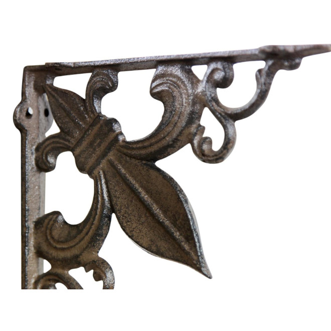 Crédence Fleur de Lys Fonte Marron 18.5x3x18.5cm