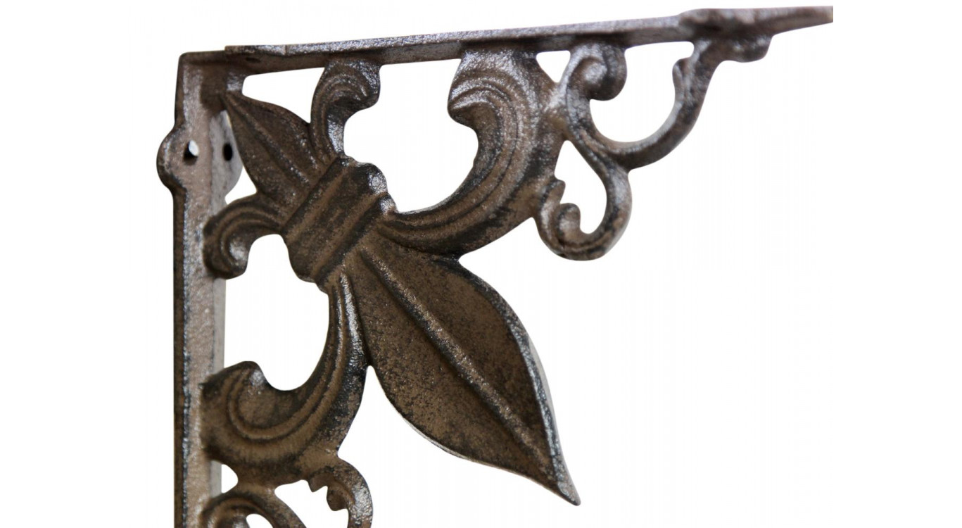 Crédence Fleur de Lys Fonte Marron 18.5x3x18.5cm