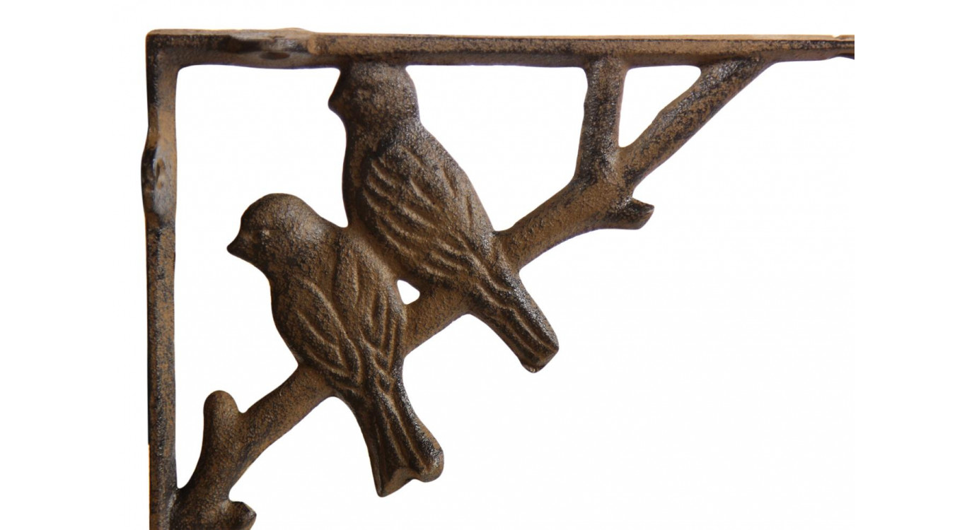 Kredenz Vögel Gusseisen Braun 17.5x3.5x15cm