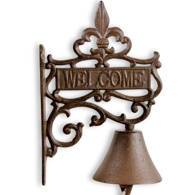 Cloche Welcome Fonte Marron 18x10.5x26.5cm
