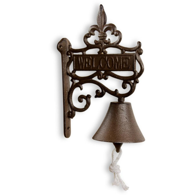 Cloche Welcome Fonte Marron 18x10.5x26.5cm