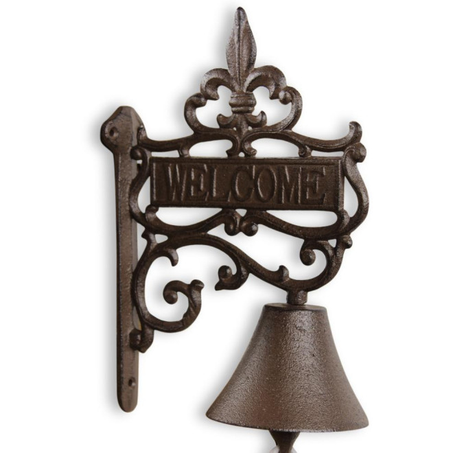 Cloche Welcome Fonte Marron 18x10.5x26.5cm