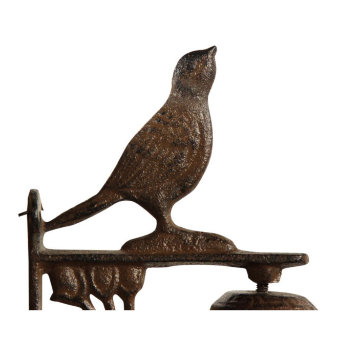 Cloche Oiseau Fonte Marron 12x7.5x17cm