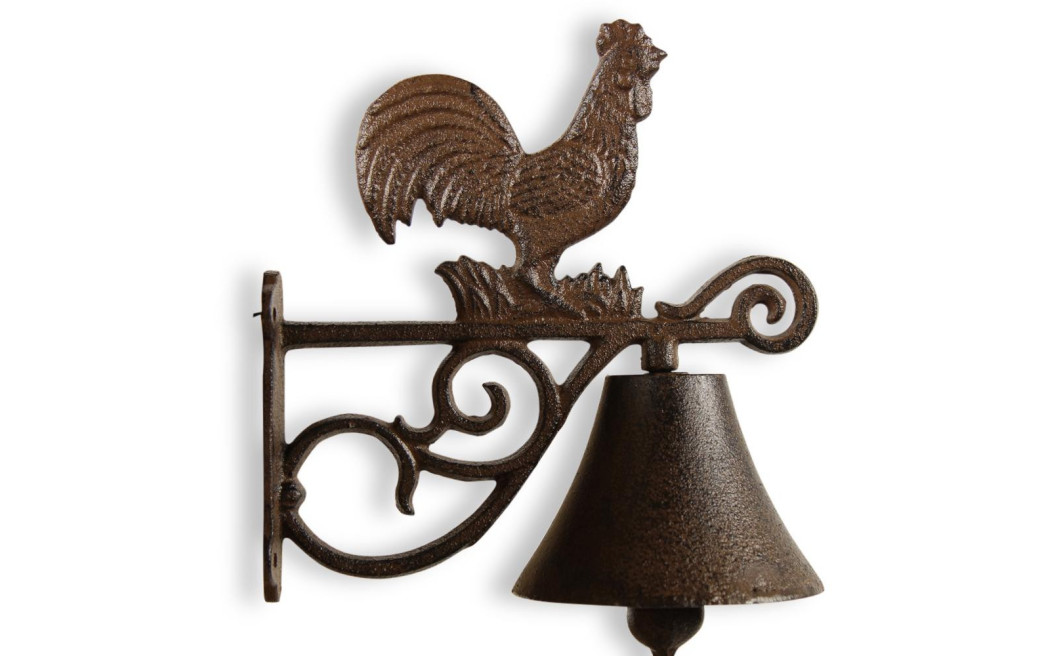 Cloche Coq Fonte Marron 18.5x10.5x22cm