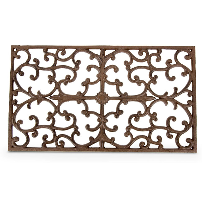 Tapis Paillasson Rectangulaire Fonte Marron 65x2x37cm