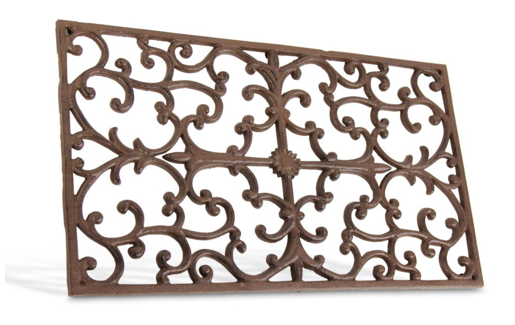 Tapis Paillasson Rectangulaire Fonte Marron 65x2x37cm