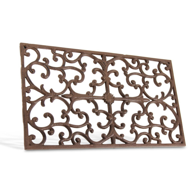 Tapis Paillasson Rectangulaire Fonte Marron 65x2x37cm