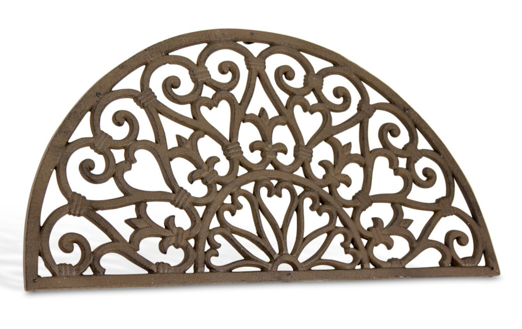 Tapis Paillasson Demi Lune Fonte Marron 62x2x33cm
