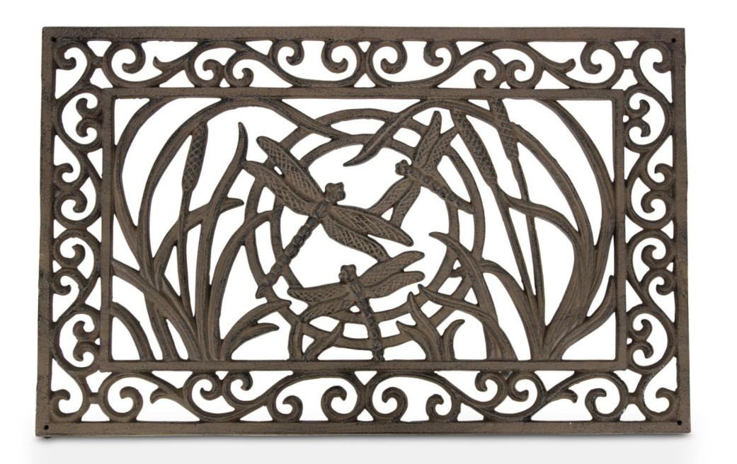 Tapis Paillasson Rectangulaire Fonte Marron 59x2x37cm