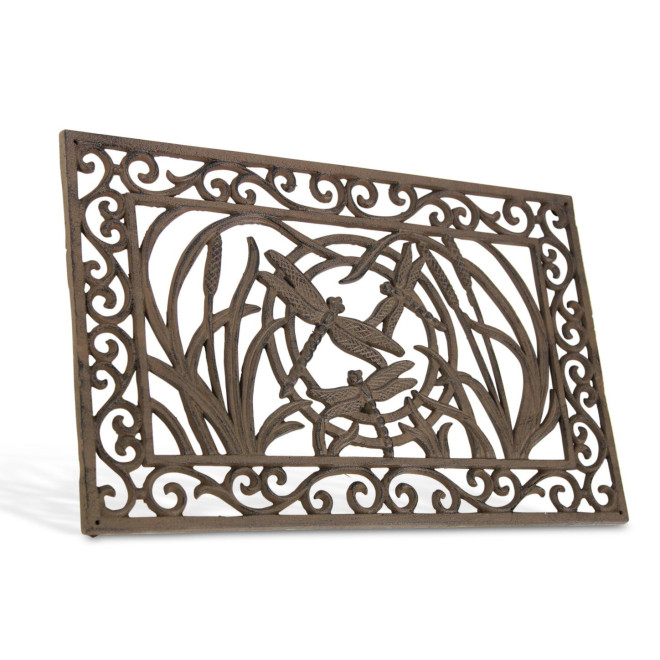 Tapis Paillasson Rectangulaire Fonte Marron 59x2x37cm