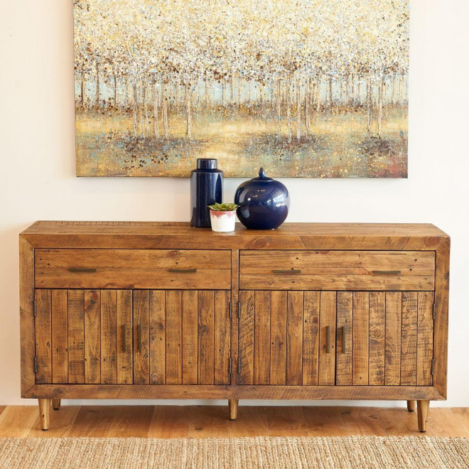 Anrichte mit 2 Schubladen Holz Braun 180x45x85cm