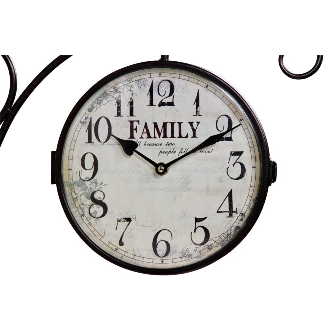 Horloge De Gare Ancienne Double Face Family Fer Forge Blanc 24cm