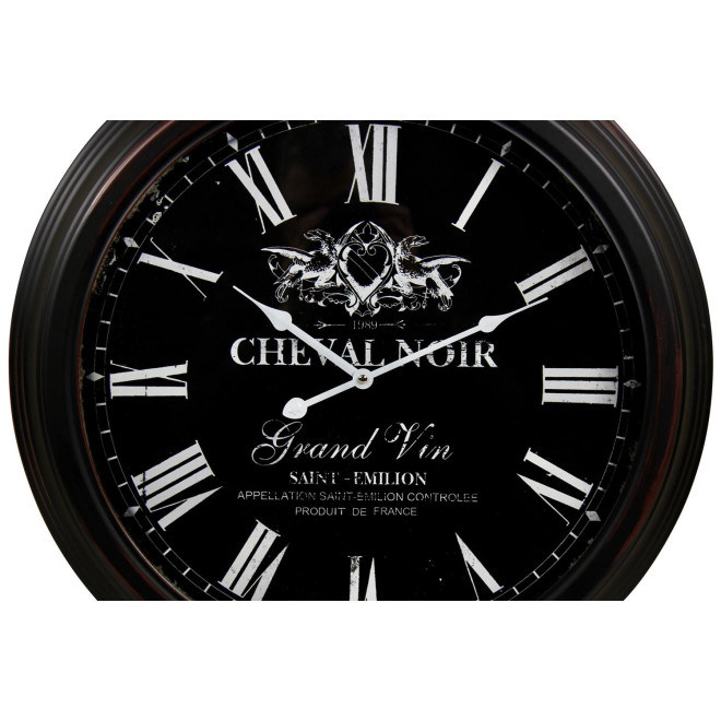 Horloge Ancienne Murale Cheval Noir Métal Noir 58cm