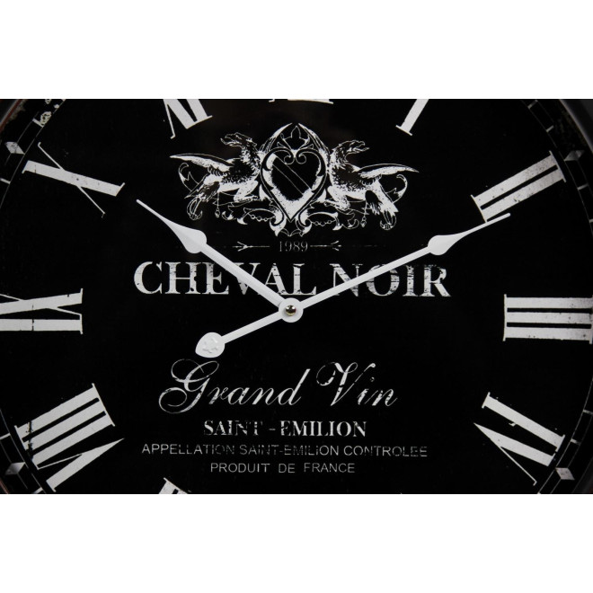 Horloge Ancienne Murale Cheval Noir Métal Noir 58cm