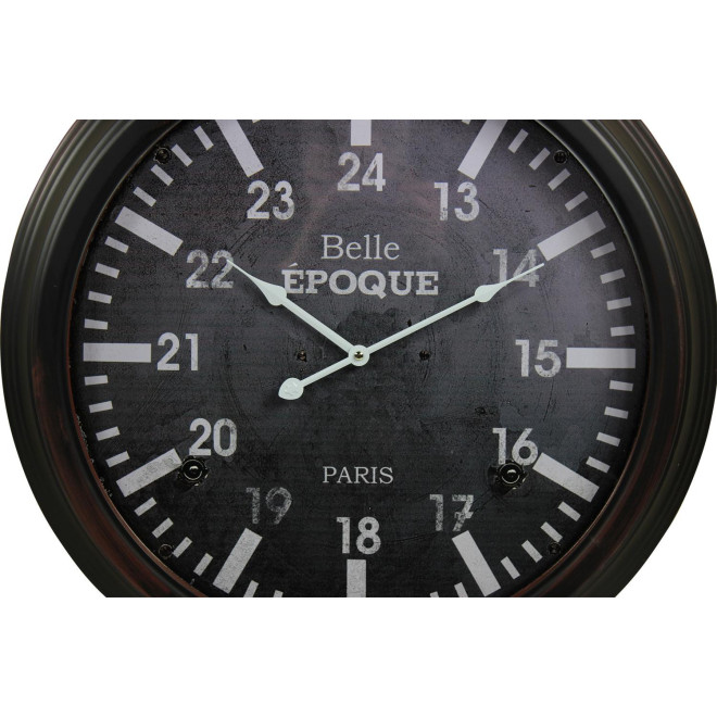 Horloge Ancienne Murale Belle Epoque Métal Gris 58cm