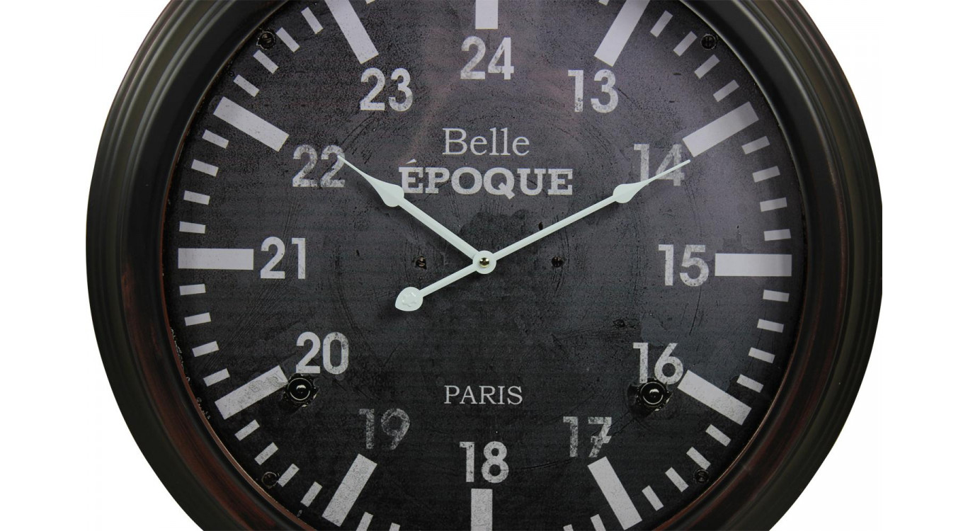 Horloge Ancienne Murale Belle Epoque Métal Gris 58cm