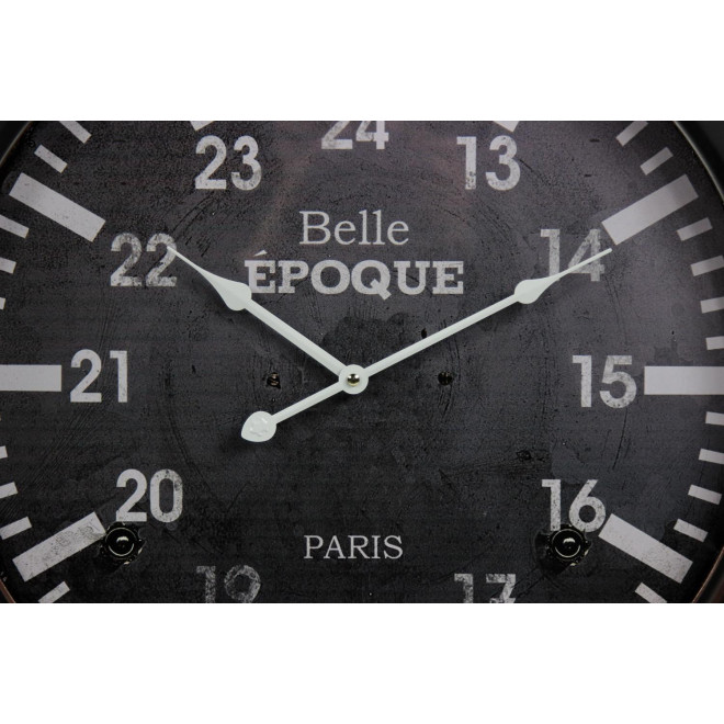 Horloge Ancienne Murale Belle Epoque Métal Gris 58cm
