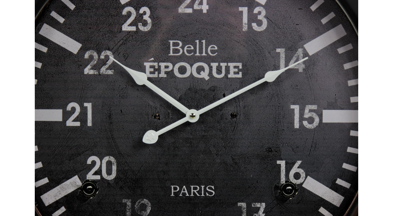 Horloge Ancienne Murale Belle Epoque Métal Gris 58cm