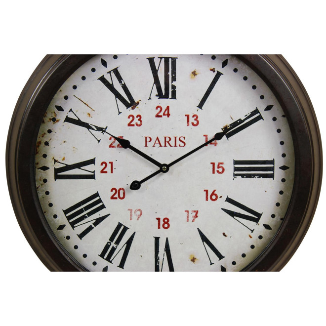 Antike Wanduhr Paris Metall Weiß 58cm