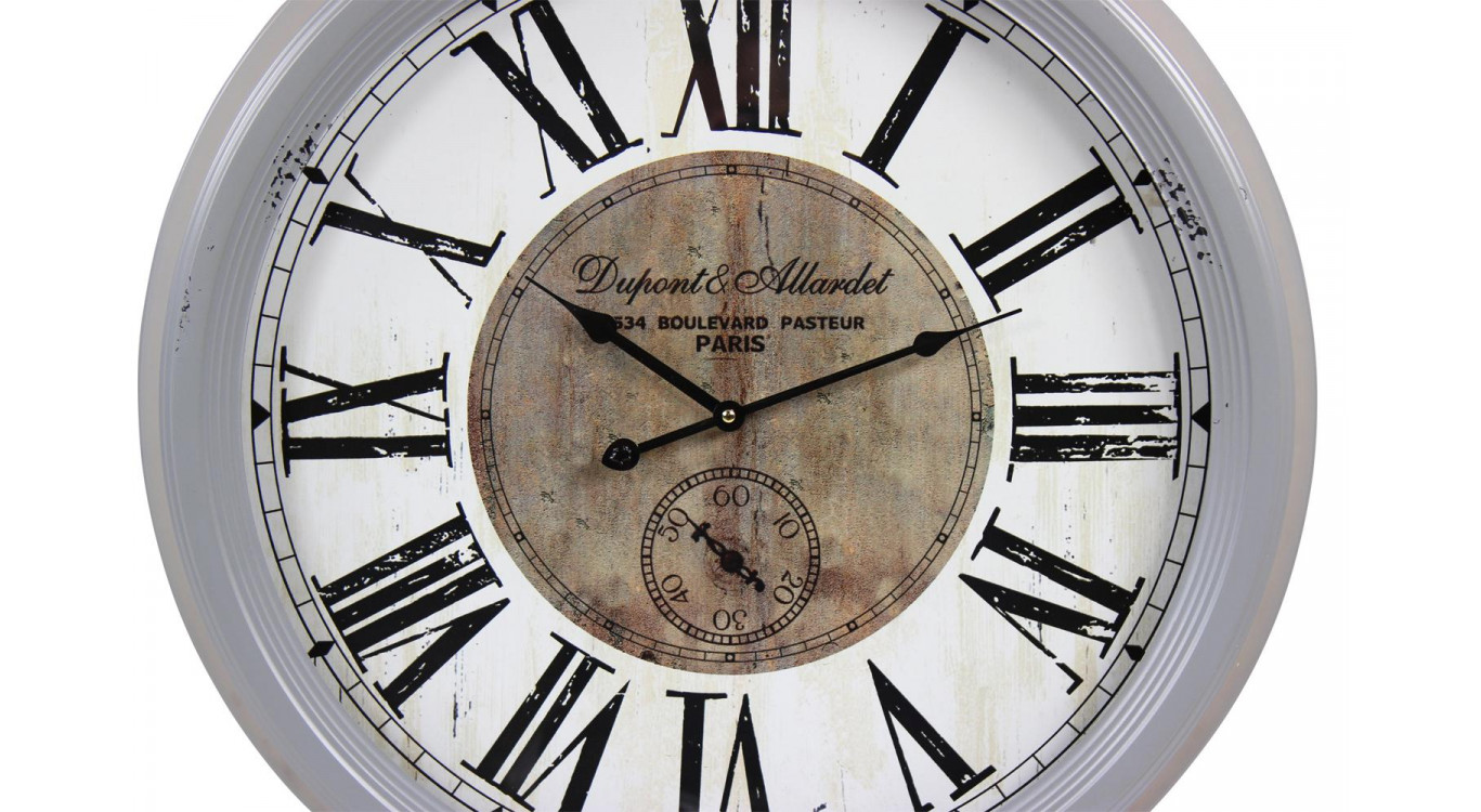 Horloge Ancienne Murale Dupont & Allardet Métal Gris 62cm