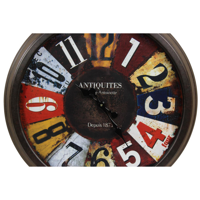 Grande Horloge Ancienne Murale Antiquités Métal Multicolore 70cm
